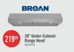 The Brick Broan 30 GLA1 Series Under-Cabinet Range Hood - GLA1303SS offer