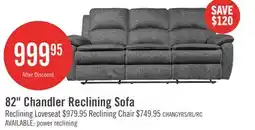 The Brick Chandler 82 Chenille Fabric Reclining Sofa - Grey offer