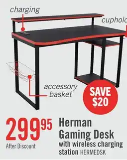 The Brick Herman Gaming Desk with wireless charging station offer