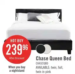 The Brick Chase Upholstered Bed in Brown Vegan-Leather Fabric - Queen Size offer
