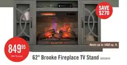The Brick Brooke 62 Contemporary Electric Fireplace TV Stand with Storage & Cable Management for TVs up to 70 offer