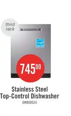 The Brick Samsung 24 48 dBA 5500 Series Top-Control Dishwasher with Third Rack - DW80DG5500SRAA offer