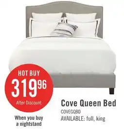 The Brick Cove Upholstered Platform Bed in Grey Fabric with Nailhead Design - Queen Size offer