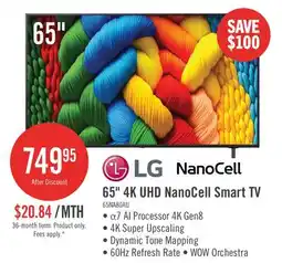 The Brick LG 65 NANO80 LED 4K UHD Smart webOS TV (65NANO80AUA.ACC) - 2025 Model offer