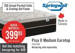 The Brick Springwall Pisa II Eurotop Queen Mattress offer