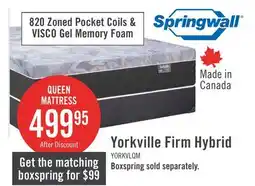 The Brick Springwall Yorkville Smooth Top Firm Queen Mattress offer