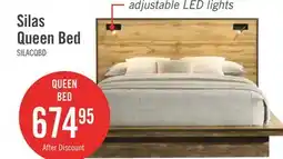 The Brick Silas Platform Bed with Headboard & Frame, LED, Rustic Brown - Queen Size offer