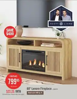 The Brick Scott Living Lenore 60 Electric Fireplace TV Stand with Storage - Natural offer