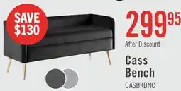 The Brick Cass 52 Bench - Black Velvet with Gold Legs offer