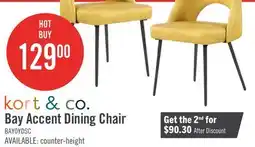 The Brick Kort & Co. Bay Dining Chair with Vegan Leather Fabric, Metal - Mustard offer