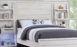 The Brick Haven Panel Bed with Headboard & Frame, White - Queen Size offer