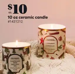 Giant Tiger 10 oz ceramic candle offer