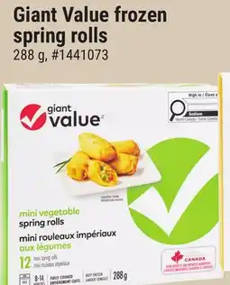 Giant Tiger Giant Value frozen spring rolls offer