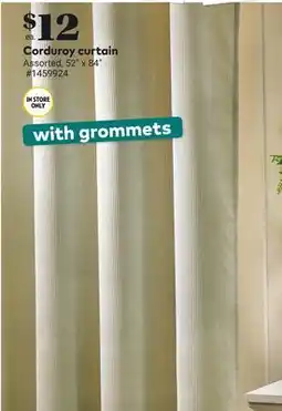 Giant Tiger Corduroy curtain offer