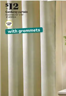 Giant Tiger Corduroy curtain offer