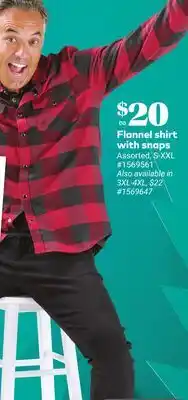 Giant Tiger Flannel shirt with snaps offer
