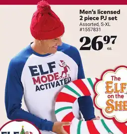 Giant Tiger Men's licensed 2 piece PJ set offer