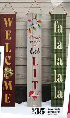 Giant Tiger Reversible porch sign offer