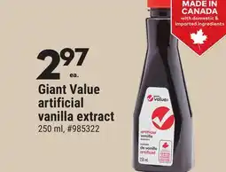 Giant Tiger Giant Value artificial vanilla extract offer