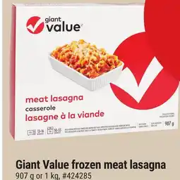Giant Tiger Giant Value frozen meat lasagna offer