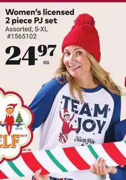 Giant Tiger Women's licensed 2 piece PJ set offer