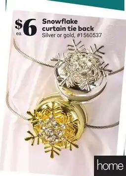 Giant Tiger Snowflake curtain tie back offer