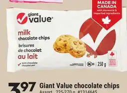 Giant Tiger Giant Value chocolate chips offer