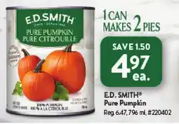 Giant Tiger E.D SMITH Pure Pumpkin offer