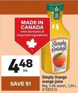 Giant Tiger Simply Orange orange juice offer