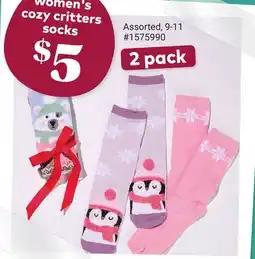 Giant Tiger women's cozy critters socks offer
