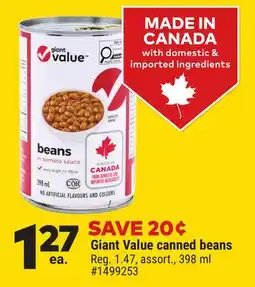 Giant Tiger Giant Value canned beans offer
