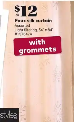 Giant Tiger Faux silk curtain offer