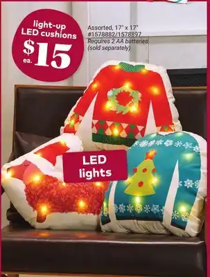 Giant Tiger light-up LED cushions offer
