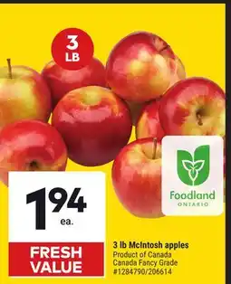Giant Tiger 3 lb McIntosh apples offer