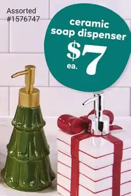 Giant Tiger ceramic soap dispenser offer