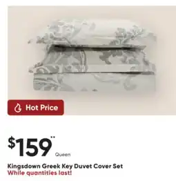 Sleep Country Kingsdown Greek Key Duvet Cover Set offer