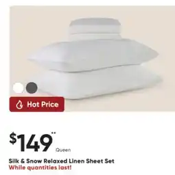 Sleep Country Silk & Snow Relaxed Linen Sheet Set offer