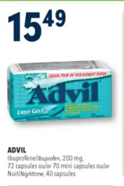 Familiprix ADVIL,Ibuprofen, 200 mg, 72 capsules or 70 mini capsules or Nighttime, 40 capsules offer