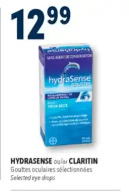 Familiprix HYDRASENSE or CLARITIN Selected eye drops offer