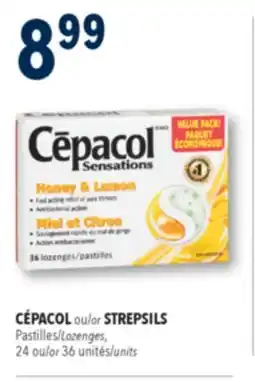 Familiprix CÉPACOL or STREPSILS Lozenges, 24or 36 units offer
