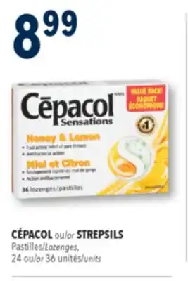 Familiprix CÉPACOL or STREPSILS Lozenges, 24or 36 units offer
