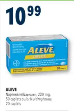 Familiprix ALEVE, Naproxen, 220 mg, 50 caplets or Nighttime, 20 caplets offer