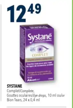 Familiprix SYSTANE, Complete, Gouttes Eye drops, 10 ml or Bion Tears, 24 x 0,4 ml offer