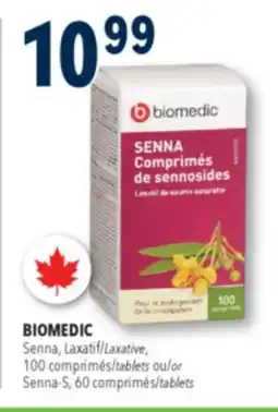 Familiprix BIOMEDIC Laxative, 100 tablets or Senna-S, 60 tablets offer