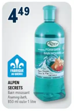 Familiprix ALPEN SECRETS Foaming bath, 850 ml or 1 litre offer
