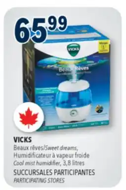 Familiprix VICKS Sweet dreams, Cool mist humidifier, 3,8litres offer