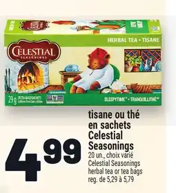 Metro TISANE OU THÉ EN SACHETS CELESTIAL SEASONINGS | CELESTIAL SEASONINGS HERBAL TEA OR TEA BAGS offer