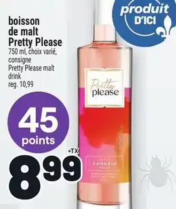 Metro BOISSON DE MALT PRETTY PLEASE | PRETTY PLEASE MALT DRINK offer