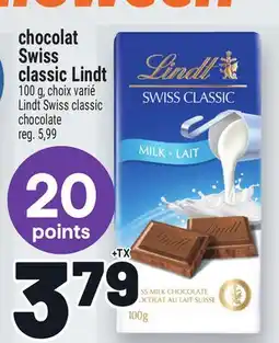 Metro CHOCOLAT SWISS CLASSIC LINDT | LINDT SWISS CLASSIC CHOCOLATE offer