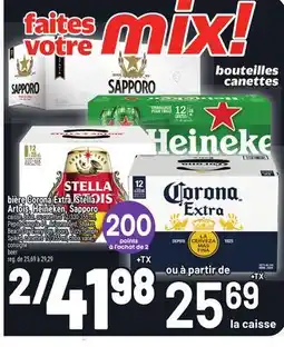 Metro BIÈRE CORONA EXTRA, STELLA ARTOIS, HEINEKEN, SAPPORO | BEER offer